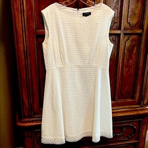 Tahari White Textured Mini Dress